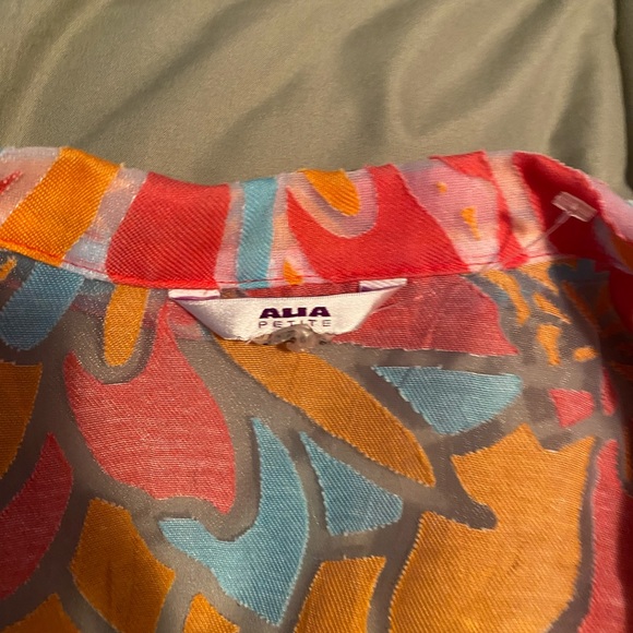 Red orange blue blouse large Alia - Picture 2 of 2